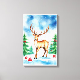 Elegantes Weihnachtsrentier Leinwanddruck