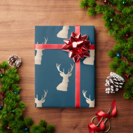 Elegantes Weihnachtsrentiermuster der Rose Geschenkpapier