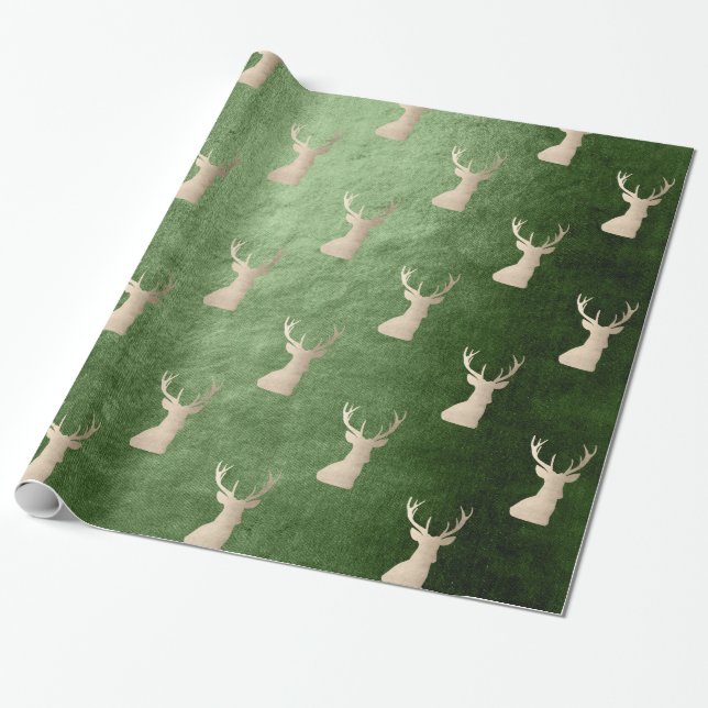 Elegantes Weihnachtsrentiermuster der Rose Geschenkpapier (Ungerollt)