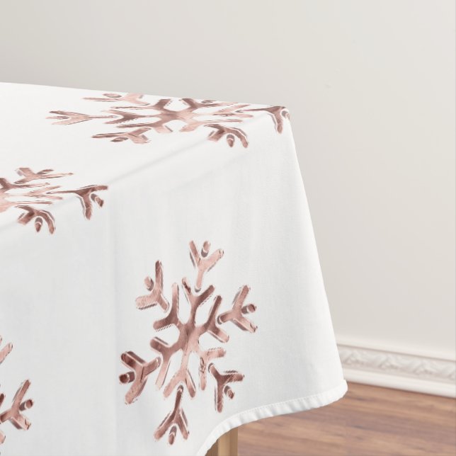 Elegantes WeihnachtsRosen-Goldschneeflocke-Muster Tischdecke (Beispiel)