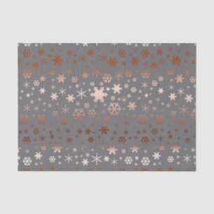 Elegantes Weihnachtsschneeflottmuster Rose Gold Seidenpapier