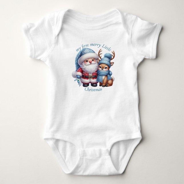 Elegantes Weihnachtswasser Botanisch Baby Strampler (Vorderseite)