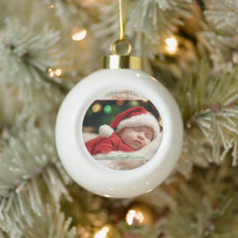 Elegantes Weihnachtswasser Botanisch Keramik Kugel-Ornament