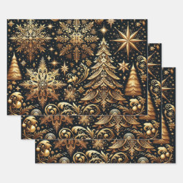 Elegantes Weihnachtswrapping Paper Geschenkpapier Set