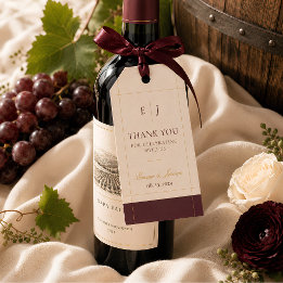 Elegantes Weinberg-Hochzeitsgeschenk Danke Geschenkanhänger
