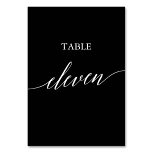 Elegantes Weiß am Schwarzen Kalligraphietisch Elev Tischnummer