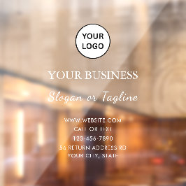 Elegantes Weiß Business| Benutzerdefinierter Firme Fensteraufkleber