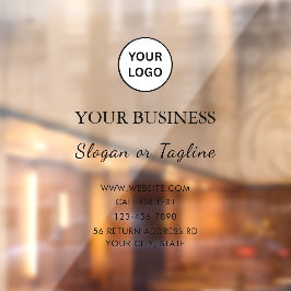 Elegantes Weiß Business| Benutzerdefinierter Firme Fensteraufkleber