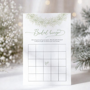 Elegantes Weiß Chic Bingo Brautparty-Spiel Flyer