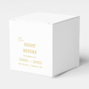 Elegantes Weiß & Gold am Abend vor der Hochzeit Geschenkschachtel