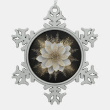 Elegantes weiß-goldenes Blumenornament