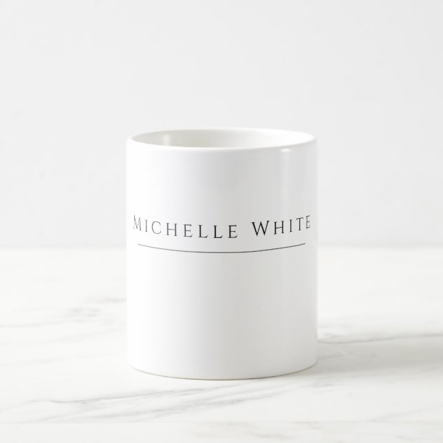 Elegantes Weiß, professionell, modern Kaffeetasse (Mittel)