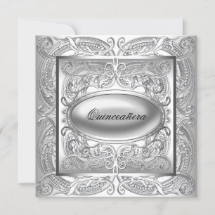Elegantes Weiß-Quinceanera Einladung