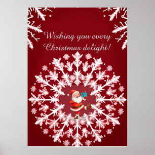 Elegantes Weiß-Schneeflocken-Design Poster