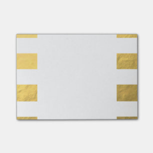 Elegantes Weiß Stripes die gedruckte Goldfolie Post-it Klebezettel