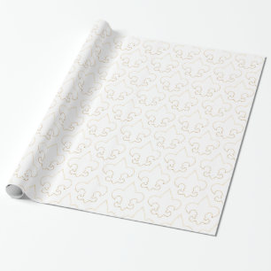 Elegantes Weiß-u. GoldLilien-Verpackungs-Papier Geschenkpapier