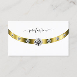 Elegantes Weiß und Gold mit Monogram Chic Initials Visitenkarte