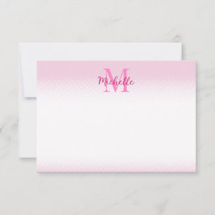 Elegantes Weiß und Rosa Punkte Personalized Mitteilungskarte