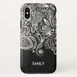 Elegantes Weiß- und Schwarz-Flora-Paisley-Lace 2 Case-Mate iPhone Hülle<br><div class="desc">Elegante,  Vintage,  blumengeschmückte Paisley-Spitze auf schwarzem Hintergrund,  gleiches Paisley-Muster. Wenige Farbkombinationen sind verfügbar.</div>
