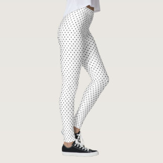 Elegantes Weiß und Schwarz Pünktchen-Muster Leggings