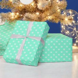 Elegantes, weißes Aqua-Muster, modernes Geschenk Geschenkpapier