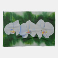 Elegantes, weißes Aquarell-Orchideenbild