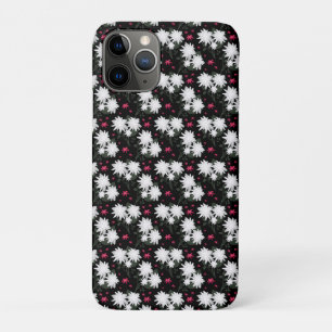 Elegantes weißes Blumenmuster auf schwarzem Hinter Case-Mate iPhone Hülle