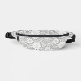 Elegantes weißes Blumenmuster Bauchtasche
