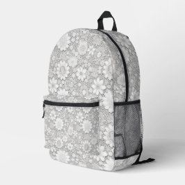 Elegantes weißes Blumenmuster Bedruckter Rucksack