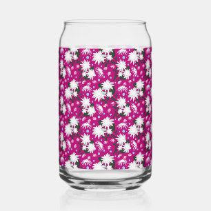 Elegantes weißes Blumenmuster Botanisches Design Dosenglas