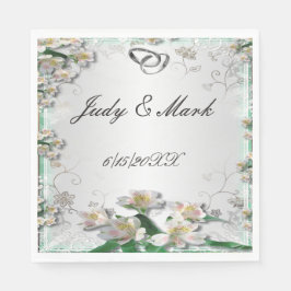 Elegantes weißes Blumenpapier Napkins Serviette