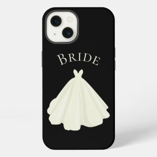 Elegantes weißes Brautkleid-Typografie-Hochzeits- iPhone Hülle
