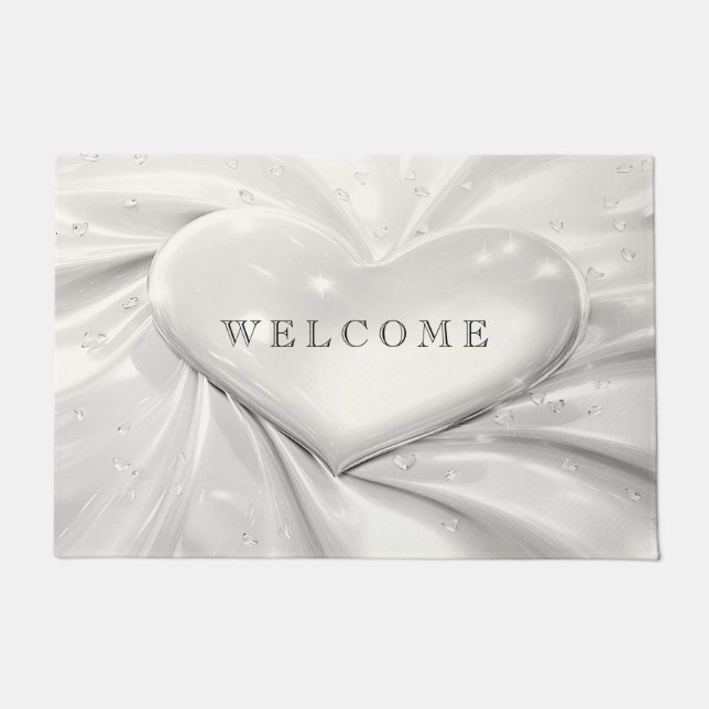 Elegantes Weißes Cream Herd Doormat Fußmatte (Vorderseite)