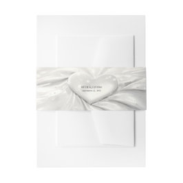 Elegantes Weißes Cream Herz Einladungsbanderole