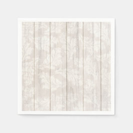 Elegantes weißes Damaselleaf botanisches rustikale Serviette