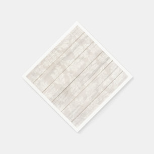 Elegantes weißes Damaselleaf botanisches rustikale Serviette