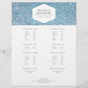 ELEGANTES WEISSES EMBLEM AUF BLAUEM GLITZER FLYER