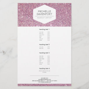 ELEGANTES WEISSES EMBLEM AUF PINK GLITZER Flyer