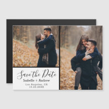 Elegantes Weißes Foto Save the Date