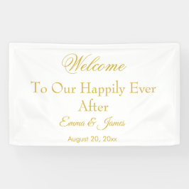 Elegantes weißes Gold nach Hochzeit glücklich Banner