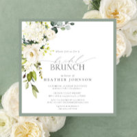 Elegantes Weißes Graues grünes Wasser Bridal Brunc