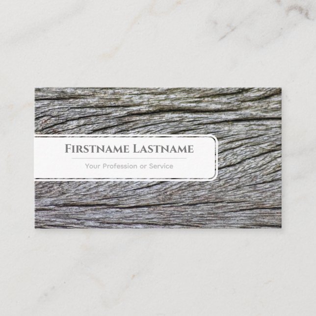 Elegantes weißes Holzkorn im minimalistischen Stil Visitenkarte (Vorderseite)