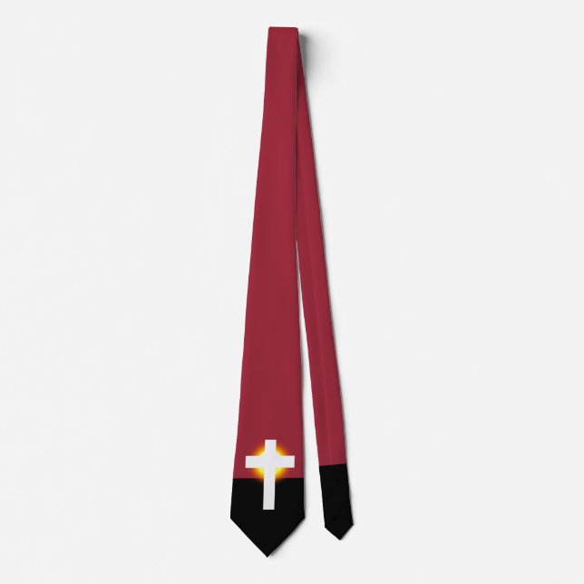 Elegantes weißes Kreuz Krawatte (Vorderseite)