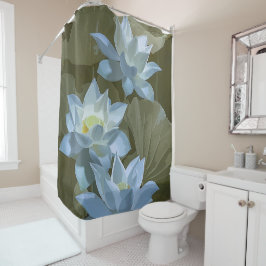 Elegantes weißes Lotus-Akrylkunstwerk | Duschvorhang