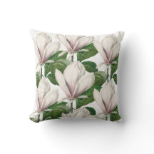 Elegantes weißes Magnolia-Blumenkissen