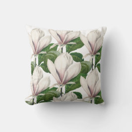 Elegantes weißes Magnolia-Blumenkissen Kissen