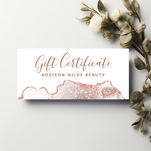 Elegantes weißes Marmor-Achat-Roségold-Geschenkzer