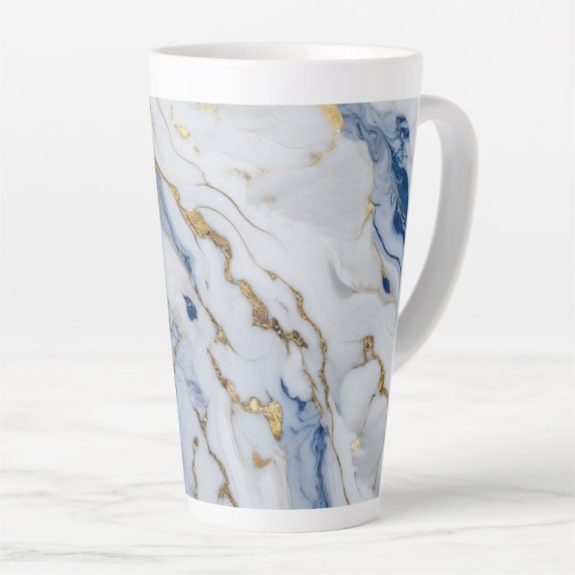 Elegantes, weißes Marmorgranitmuster Milchtasse (Rechte Ecke)