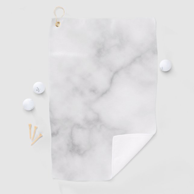 Elegantes, weißes Marmormuster Golfhandtuch (Insitu)