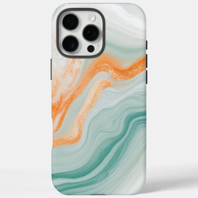 Elegantes Weißes Marmormuster iPhone 16 Pro Max Hülle (Rückseite)